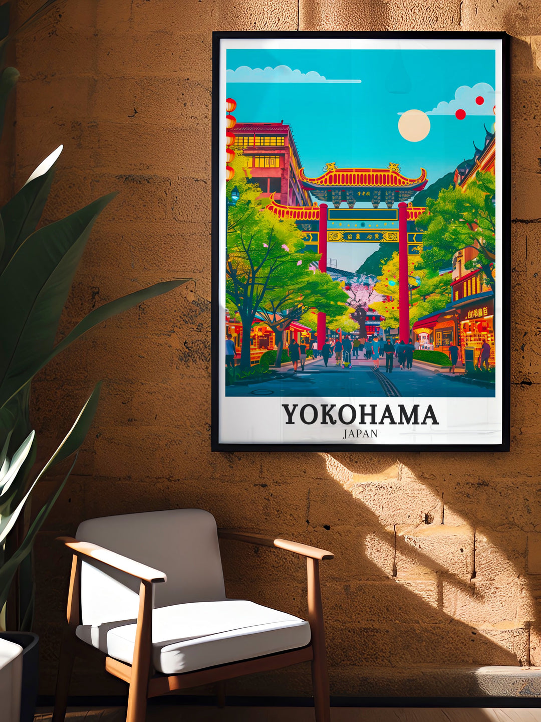 The colorful streets of Yokohama Chinatown are showcased in this striking print, featuring the districts vibrant architecture and cultural landmarks. The artwork celebrates the rich history and dynamic energy of Chinatown, making it a great addition to any culturally inspired decor.