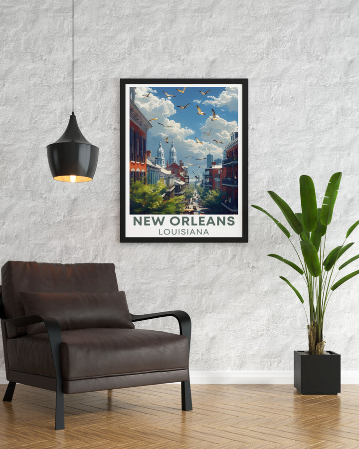 Beautiful The French Quarter print showcasing the charm of New Orleans with its intricate details and vivid colors ideal for adding a touch of Louisiana elegance to your home or office decor and perfect for lovers of New Orleans travel
