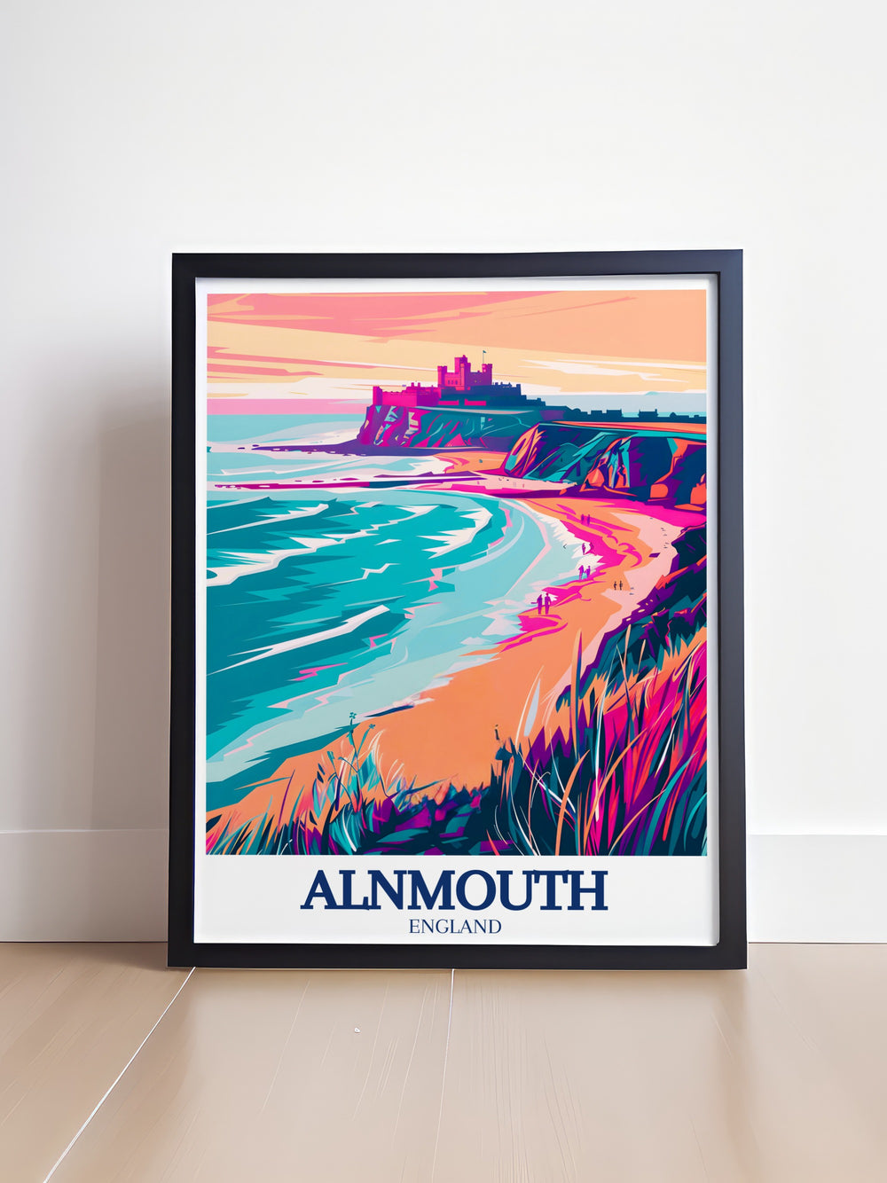 Bamburgh Castle travel print beautifully displays the majestic fortress standing tall against the North Sea backdrop. The combination of historic architecture and coastal beauty makes this canvas art an ideal addition to any home decor, adding both elegance and a sense of history to your space.