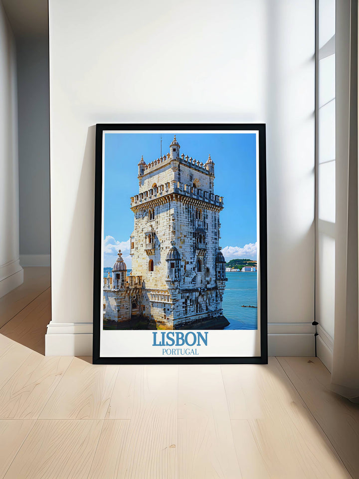Discover the stunning beauty of Lisbon with our detailed art print showcasing the iconic Belem Tower Torre de Belem. This beautiful piece captures the architectural grandeur and historical significance of this UNESCO World Heritage site.