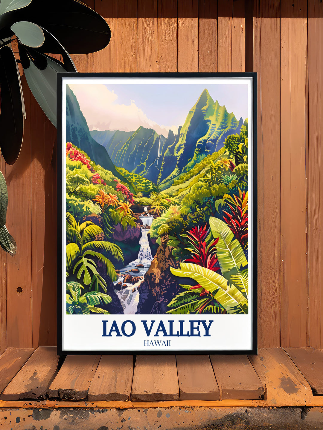 The Iao Valley is known for its breathtaking views of the Iao Needle, and this travel print perfectly captures its majesty. The flowing Iao Stream and vibrant greenery make this a standout piece of Hawaii wall art, ideal for adding a tropical touch to your decor.