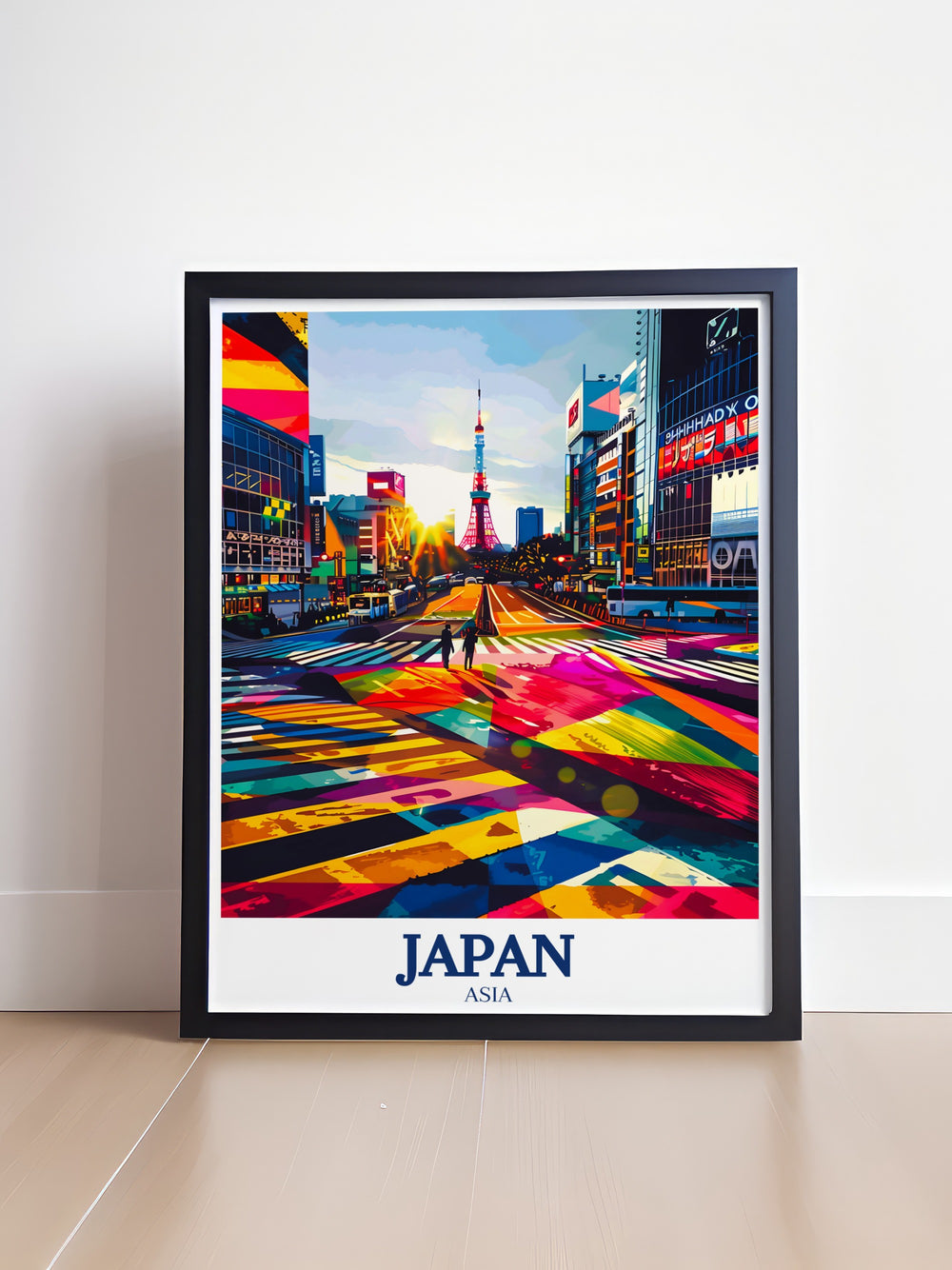 Tokyo Tower travel print capturing the elegance and stature of Japans most iconic tower. This art print blends modern architecture with the beauty of Tokyos skyline, making it a stunning addition to any room.