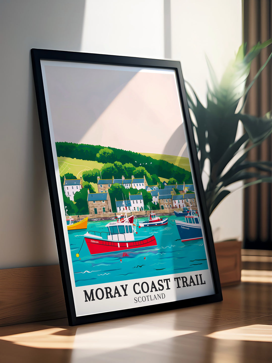 Moray Firth Coast Framed Art portraying the tranquil beauty of Scotlands Moray Firth, with its gentle waves and abundant wildlife, perfect for those who love the serene and unspoiled nature of the Scottish coastline.