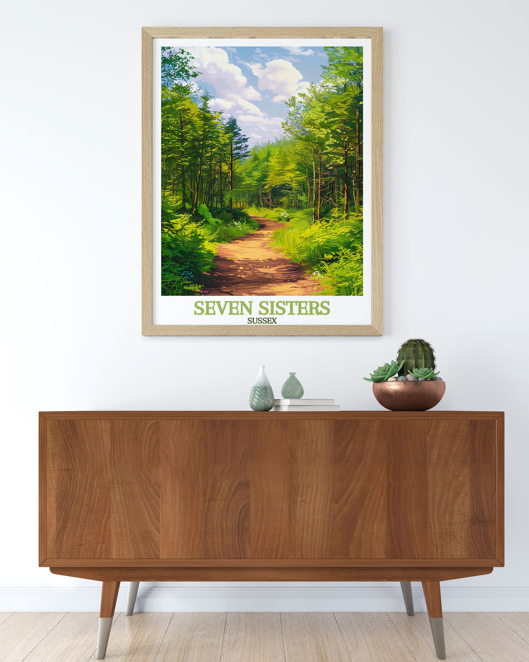 Friston Forest modern décor piece capturing the tranquil beauty of the South Downs ideal for those seeking to enhance their living space with nature inspired art and elegant home decor