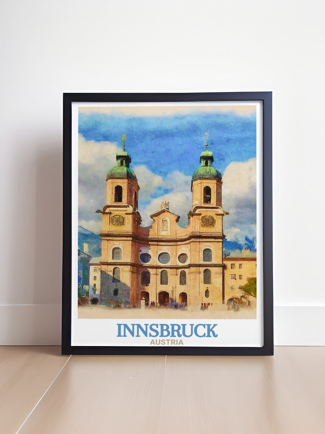 Bring a touch of Austrian elegance into your home with this Innsbruck Cathedral travel print. Capturing the beauty of the iconic landmark, this artwork is a great gift or decor piece for any lover of European history.