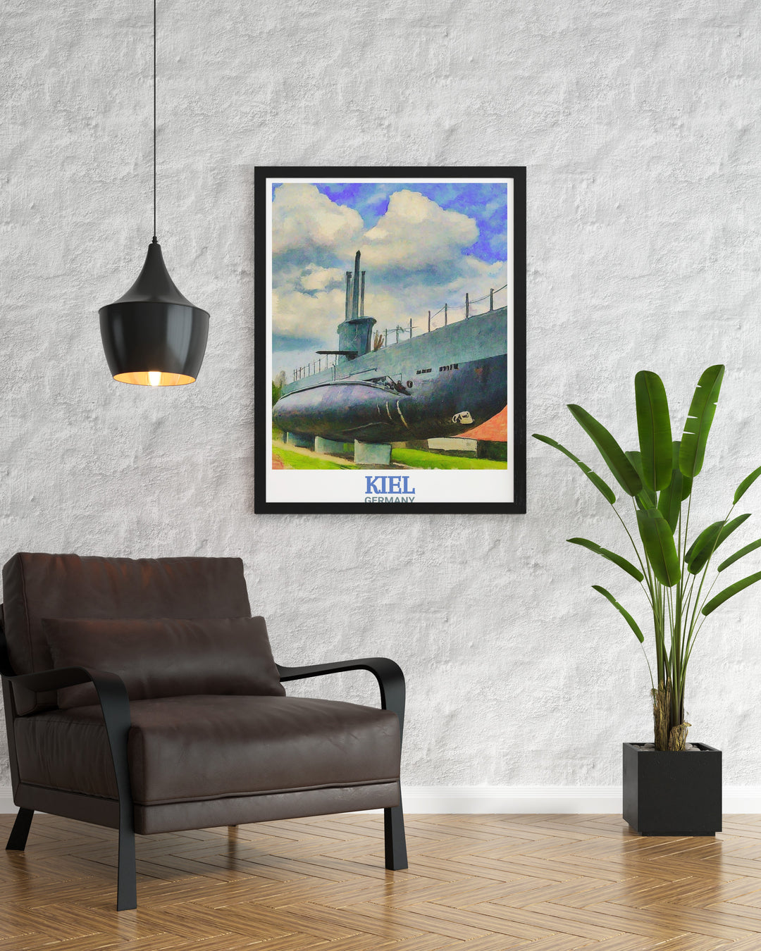 This U Boot U 995 canvas art brings Germanys naval history to life, showcasing the iconic submarine. It serves as an ideal wall décor for fans of historical military vessels and European landmarks.