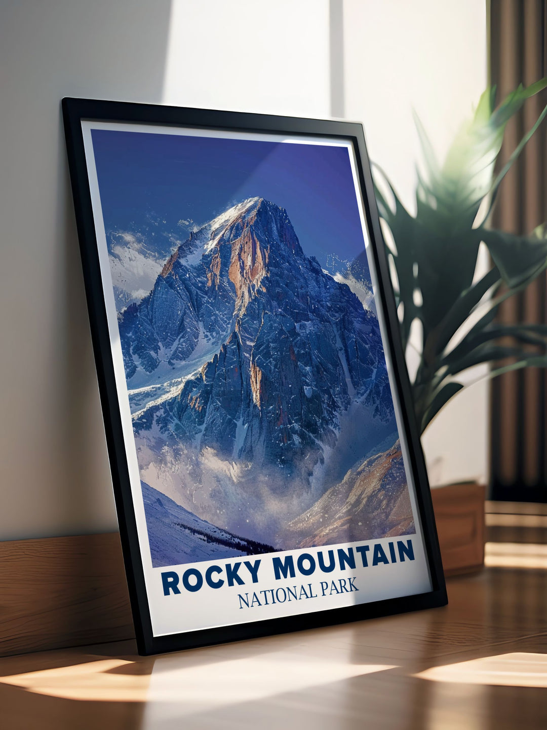 National park print of Long Peak capturing the essence of the Colorado Rockies with vibrant colors and intricate details an ideal piece for anyone who loves hiking trails USA and outdoor adventures