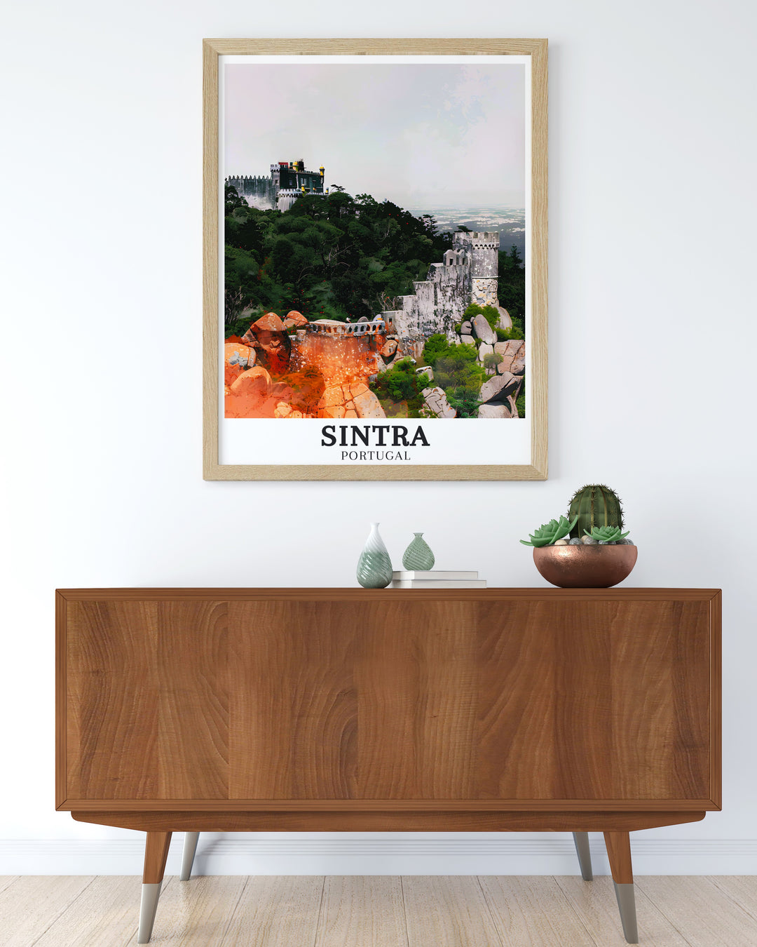 Portugal Travel Art depicting the breathtaking Castelo dos Mouros Sintra Hills a perfect gift for travel enthusiasts and art lovers