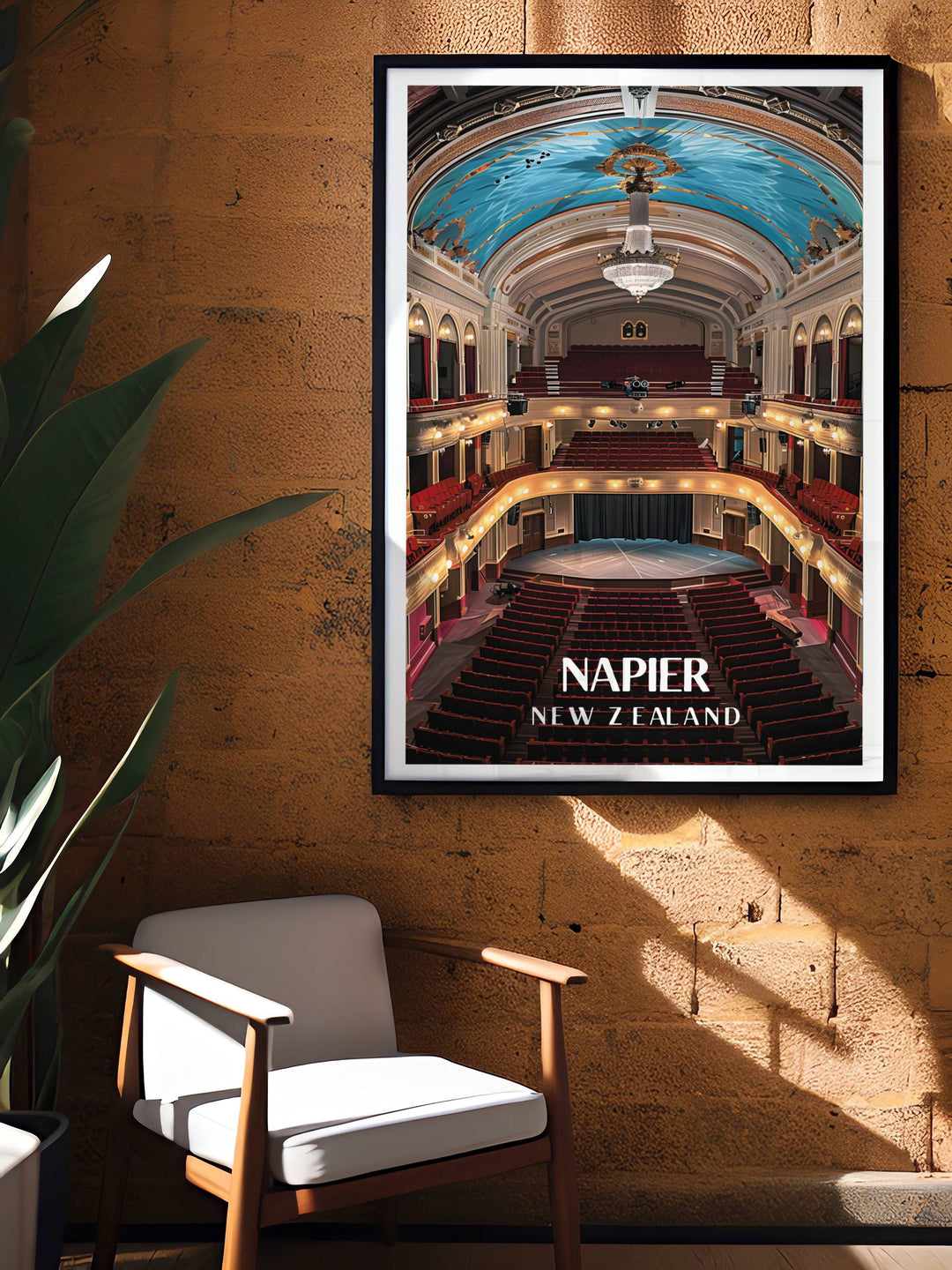 Stunning Hawkes Bay Opera House Modern Decor Art featuring classic Art Deco elements perfect for adding a distinctive and refined touch to your living space