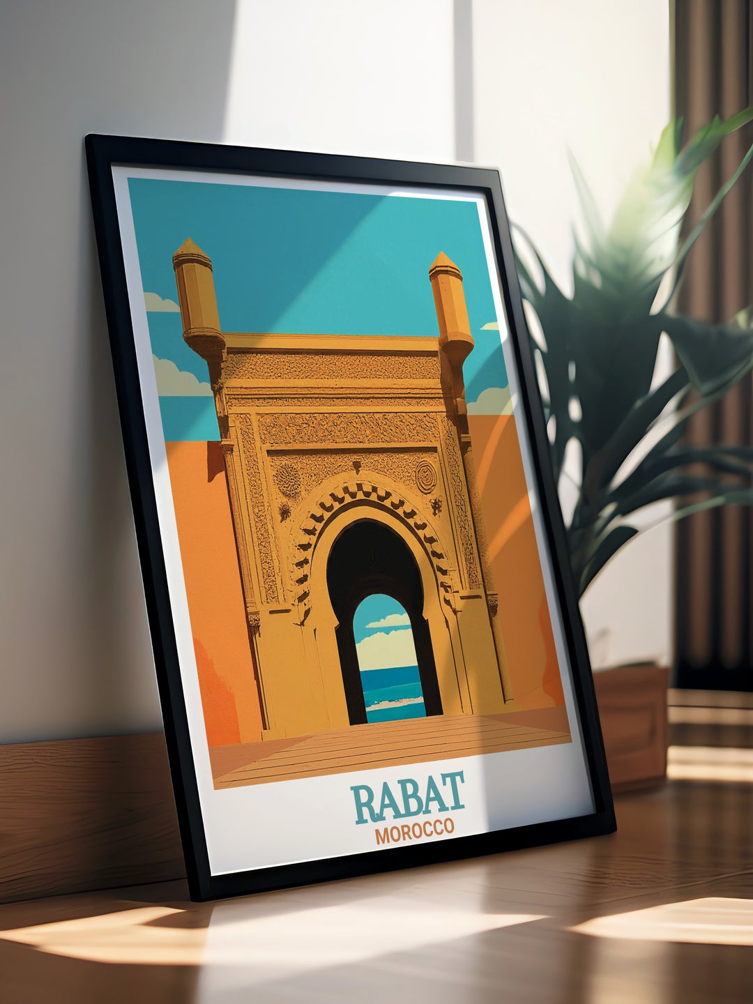 Digital Download of Rabat City Map featuring the Kasbah of the Udayas a versatile and stylish art print perfect for personalized gifts anniversary gifts birthday gifts and Christmas gifts ideal for anyone who appreciates Moroccan culture and architecture