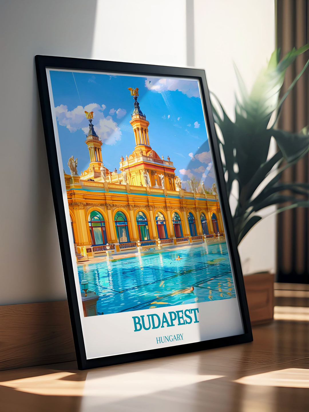 Budapest wall art featuring the tranquil Szechenyi Thermal Bath perfect for bringing a sense of relaxation to any room