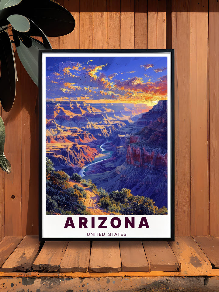 Arizona Poster with Grand Canyon stunning prints and Lake Mead artwork ideal for modern home decor and personalized gifts featuring intricate details and vibrant colors to bring the beauty of these iconic locations into your living space