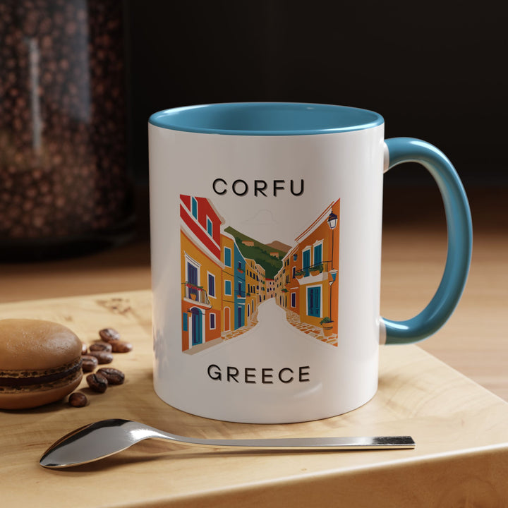 Celebrate the charm of Corfu Greece with this artistic mug showcasing its rich culture and vibrant landscapes. Ideal for coffee or tea lovers, this durable ceramic mug is perfect for daily use or as a meaningful gift for travelers.