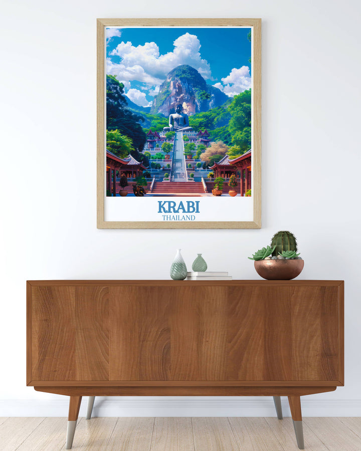 Discover the spiritual grandeur of Tiger Cave Temple with our Elegant Home Decor and Modern Art prints. These pieces transform any room into a serene retreat while reflecting the beauty of Thailands cultural landmarks.