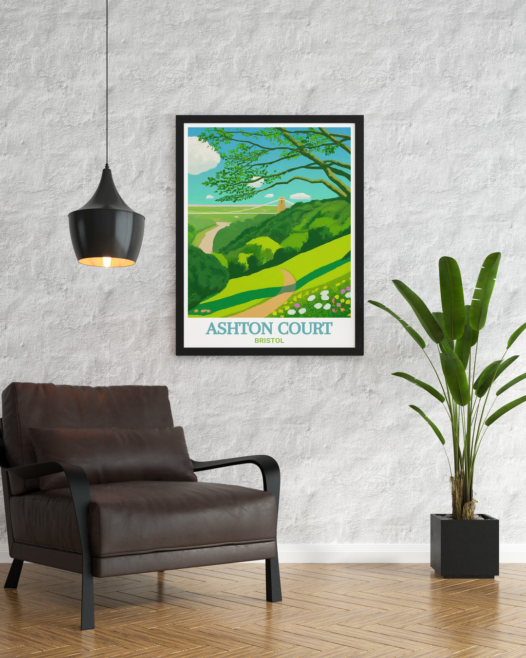 Ashton Court Poster highlighting the excitement of mountain biking on the Nova Trail MTB alongside Leigh Woods Wall Art that captures the peaceful beauty of Bristols natural scenery. Perfect for creating a dynamic and balanced home decor.