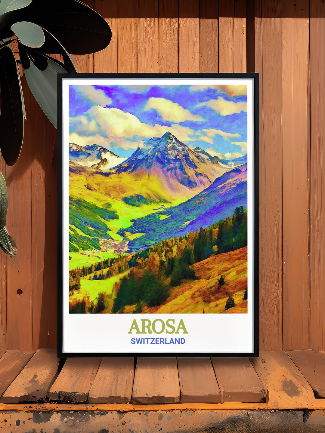 Arosa Weisshorn Home Decor showcasing the serene landscapes and majestic peaks of Arosa, Switzerland. The detailed illustration offers a glimpse into the alpine wilderness, making it an excellent choice for mountain lovers and nature enthusiasts