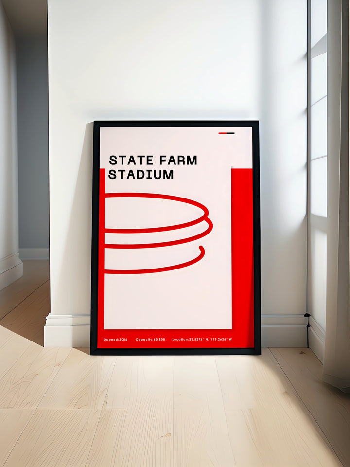 Arizona Cardinals poster featuring State Farm Stadium perfect for football fan gifts and sports decor