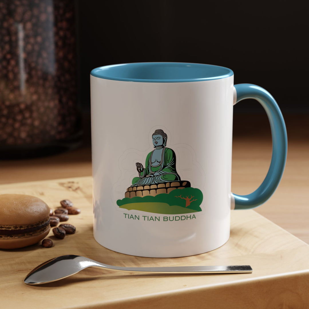 A beautifully designed Tian Tan Buddha Mug capturing the majestic statue of Hong Kongs iconic landmark. Perfect for coffee or tea lovers, it features detailed artwork inspired by Tian Tan Buddha. Durable and dishwasher safe, this mug is a meaningful gift for travelers and art enthusiasts.