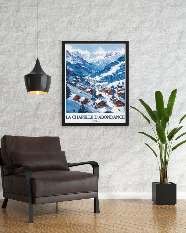 Elegant Dents du midi and Val d Abondance Modern Prints perfect for home decor or as a gift this artwork blends retro charm with modern sophistication making it a standout piece