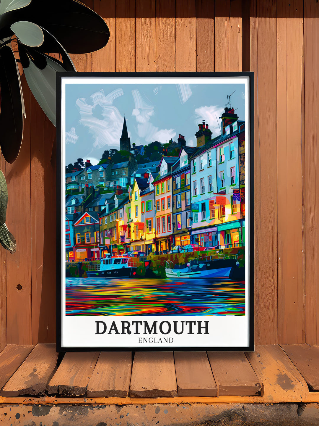 The serene flow of Dartmouth Harbour and the rugged coastline of South Devon are beautifully captured in this travel print. Whether displayed in a living room or office, this artwork offers a glimpse of Englands coastal heritage and natural beauty.