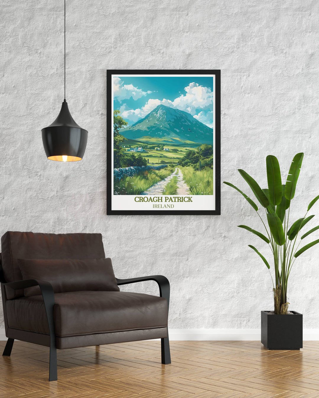 Discover the beauty and history of Tochar Phadraig with this vibrant travel poster featuring the majestic Croagh Patrick. Perfect for those who love Ireland Catholic themes and the rich cultural heritage of Westport Ireland.