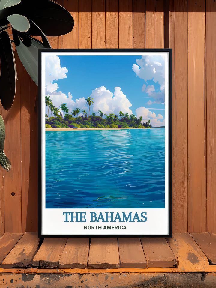 Andros Island artwork captures the peaceful beauty of the Caribbean with its turquoise waters and sandy shores ideal for creating a stunning living room decor or giving as traveler gifts Christmas gifts or anniversary gifts for those who love the tropics