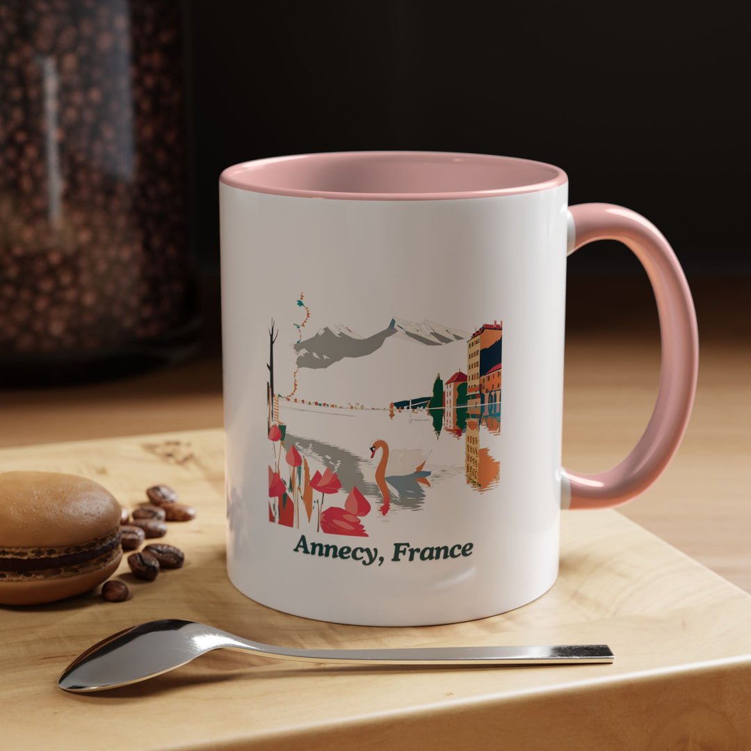 This Annecy France mug captures the beauty of the town through intricate artwork. Dishwasher-safe and made from high-quality ceramic, it is perfect for coffee or tea and makes a wonderful keepsake for travelers and French culture enthusiasts.