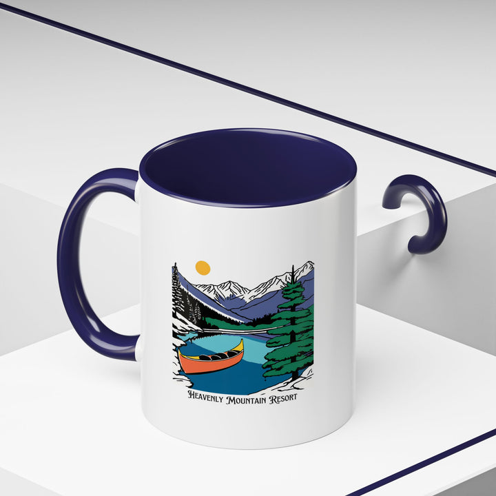 Enjoy your morning coffee or tea in this Heavenly Mountain Resort mug. Featuring breathtaking artwork of the resort's landscapes, it is perfect for winter sports lovers. Microwave and dishwasher safe for easy use.