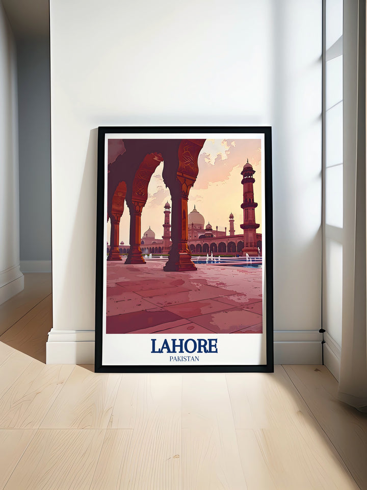 This custom print of Shalimar Gardens captures the essence of Lahores most famous garden, with its meticulously planned layout, vibrant plant life, and serene water features, providing a piece of art that not only enhances your decor but also tells the story of Pakistans Mughal history.