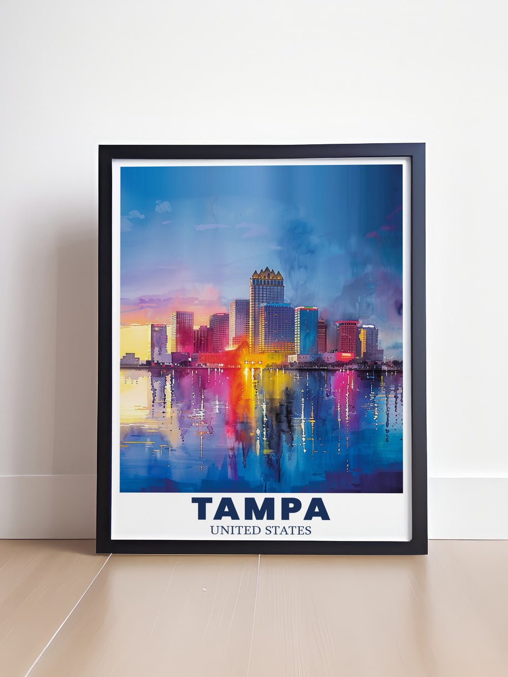 Tampa City Map and Skyline Poster is an artistic representation of the city, combining modern elements with a vintage look. This travel poster print serves as a beautiful reminder of Tampas rich history and urban charm, making it an ideal personalized gift.