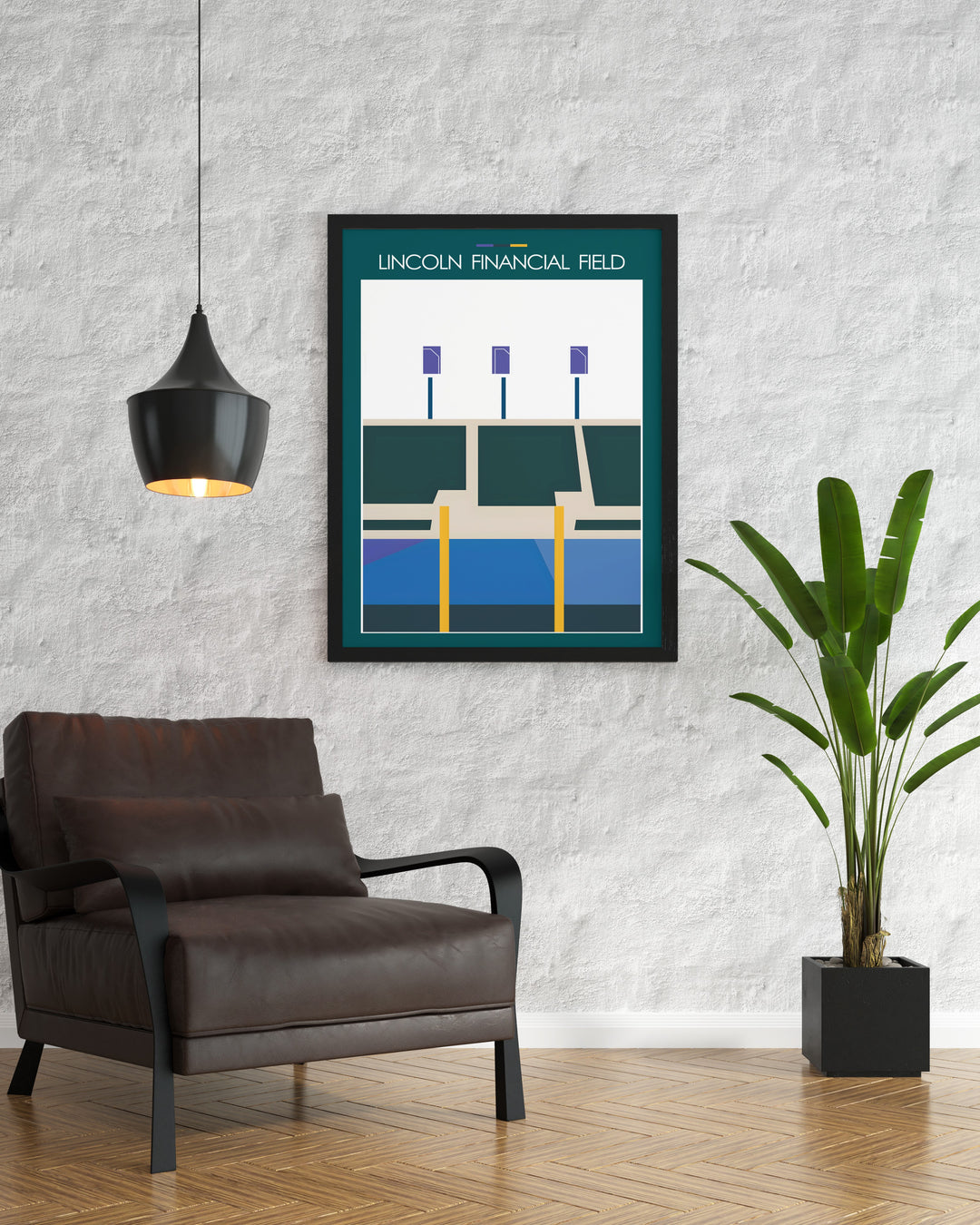 Philadelphia Eagles fan gift featuring a Lincoln Financial Field artwork. This stunning football poster is perfect for adding sports themed decor to bedrooms offices or living rooms. A thoughtful gift for football lovers and fans of the NFL.