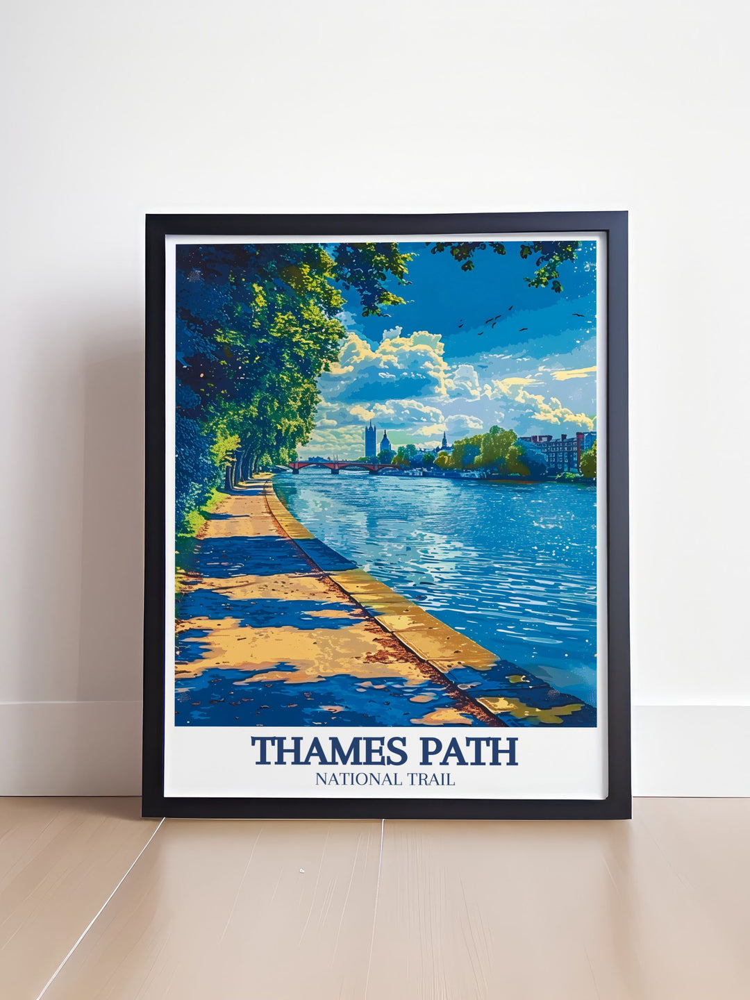 High quality River Thames, Big Ben print showcasing the picturesque views of the Thames Path and the majestic Big Ben a timeless piece of decor celebrating Londons rich heritage and natural beauty
