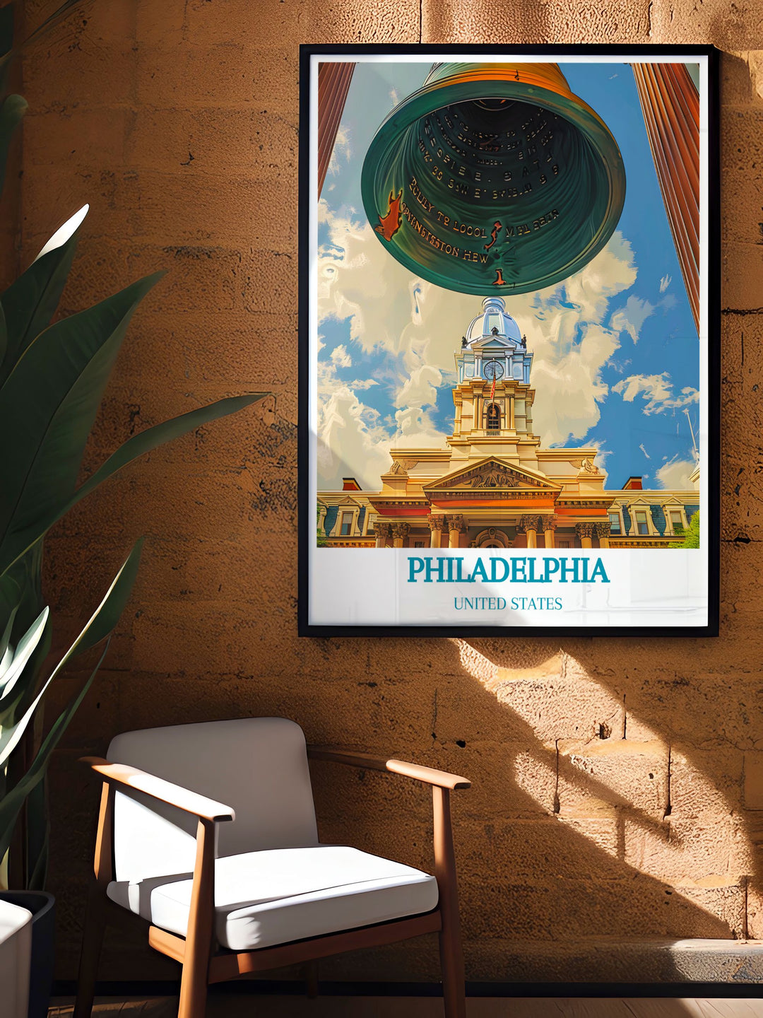 Immerse yourself in the history of American independence with this travel poster of the Liberty Bell, capturing the spirit of liberty and justice.