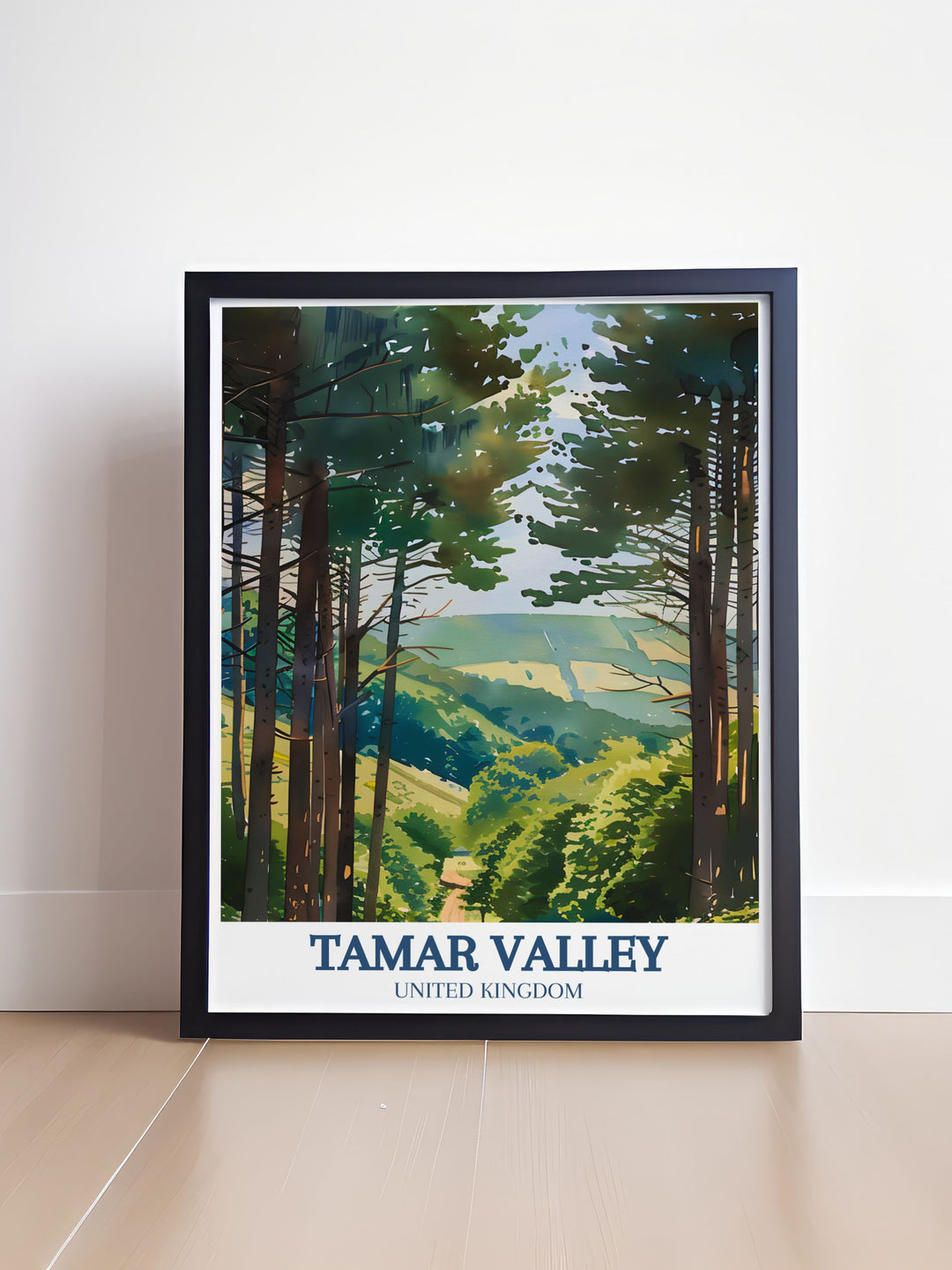 Celebrate the natural beauty of the Tamar Valley with the Tamar Trails and Kit Hill poster. This elegant home decor item is perfect for modern interiors and makes an excellent gift for anyone who loves vintage travel prints and stunning artwork