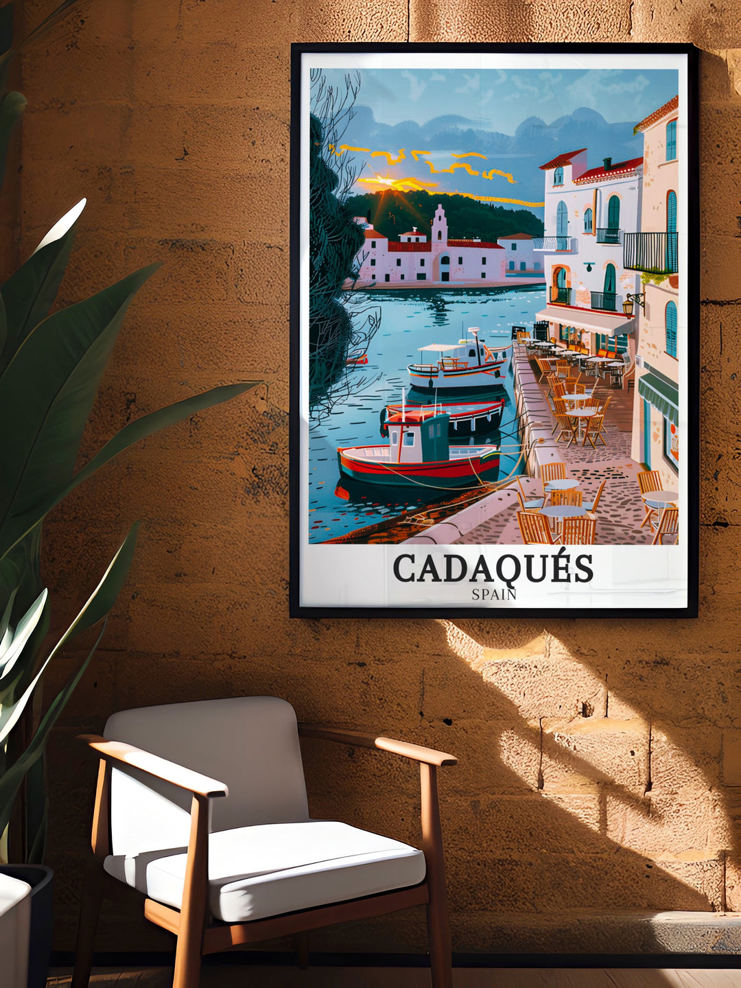 Mediterranean travel poster showcases the serene waters and vibrant landscapes of Spains eastern coast, making it an excellent addition for those who love the sea and coastal living.