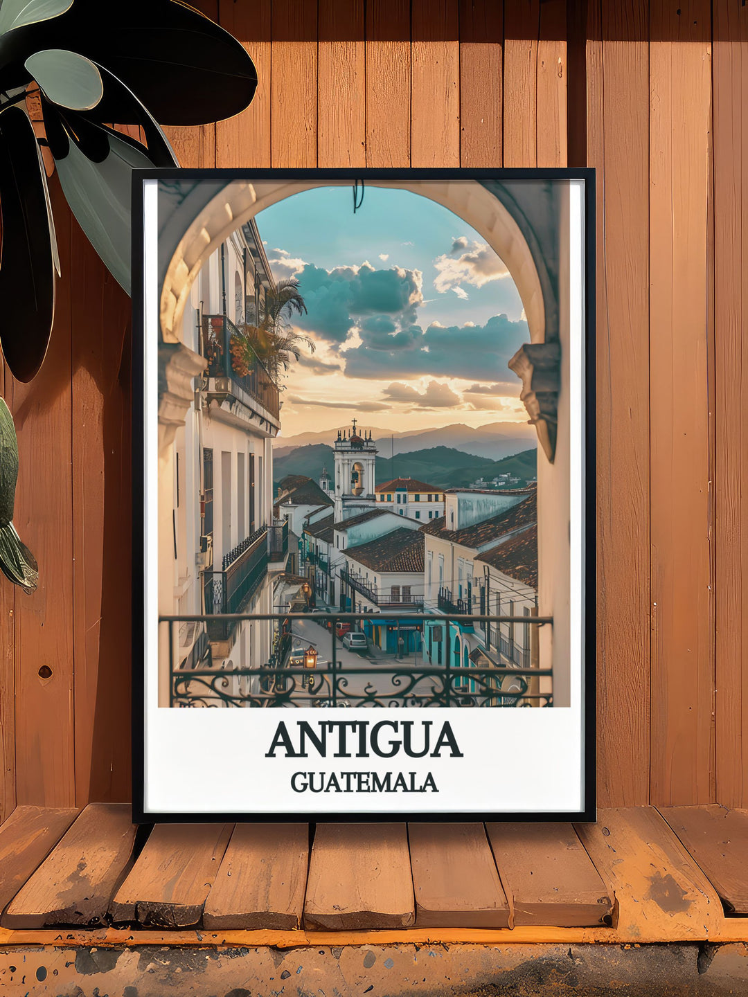 Stunning wall art featuring a black and white street map style of Antigua Guatemala Cathedral making it a versatile piece for any interior design theme or as a thoughtful gift