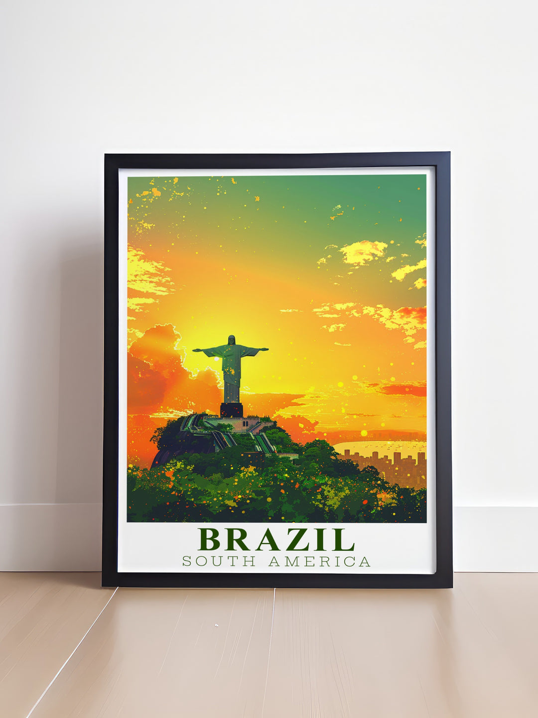 Modern prints of Christ the Redeemer perfect for adding a touch of Brazilian culture and sophistication to your living room decor