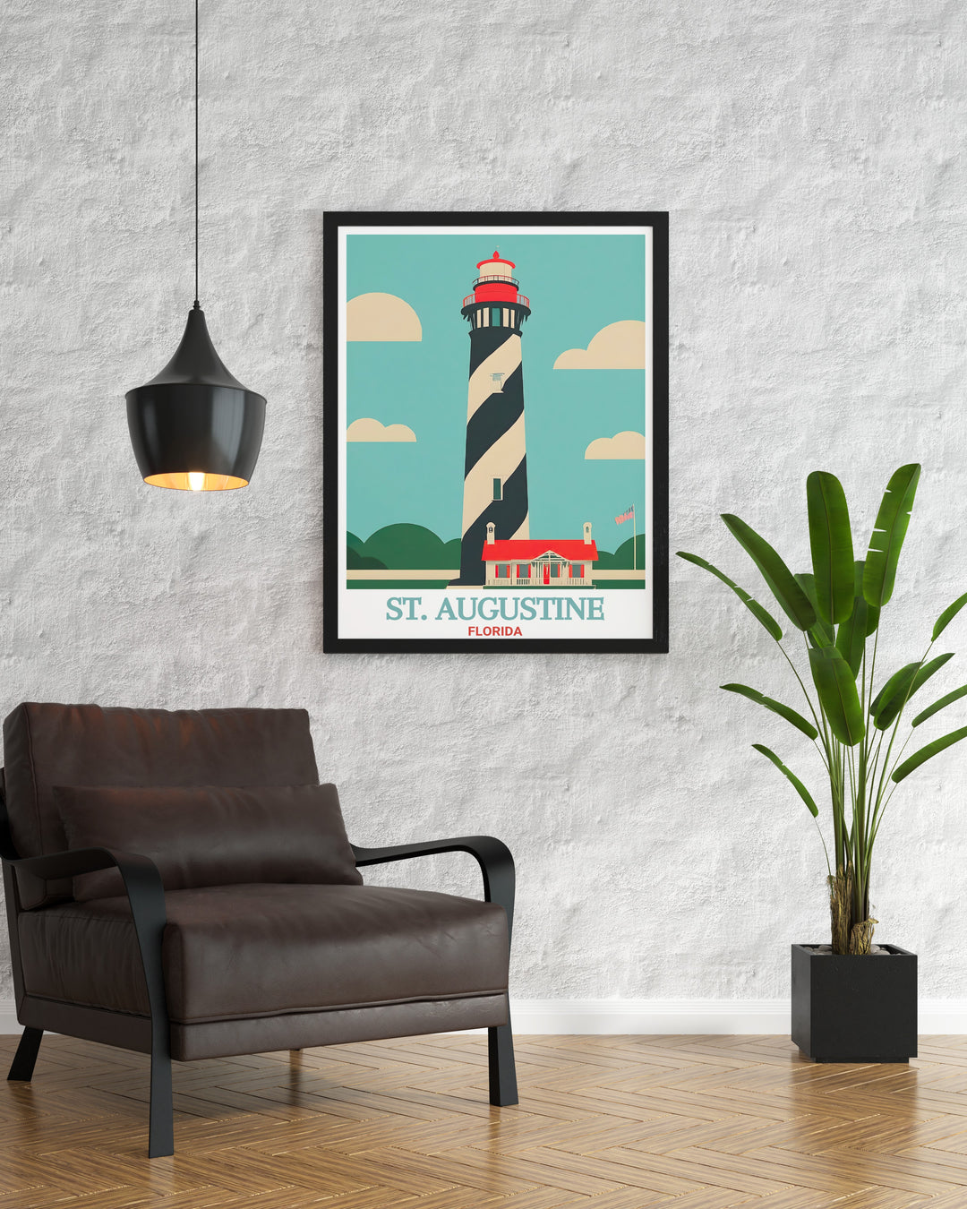 Capture the charm of Floridas oldest city with this St. Augustine travel poster. Featuring the historic St. Augustine Lighthouse, this artwork brings coastal beauty and history into your home. Perfect for décor or as a thoughtful gift for someone who loves Floridas rich past.