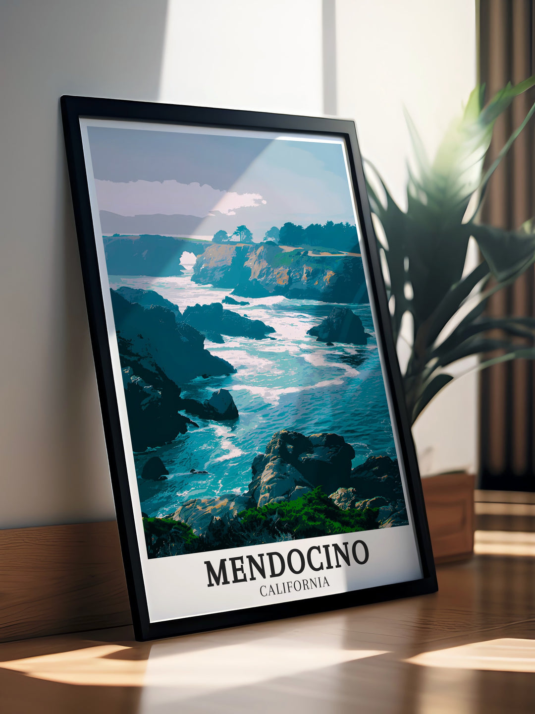 Mendocino Coast travel posters capturing the stunning views of the Pacific Ocean and rugged cliffs. Perfect for adding coastal elegance to any decor, this travel wall art brings the serene landscapes and vibrant scenery of Mendocino into your home. Each piece is meticulously crafted to reflect the regions natural beauty.