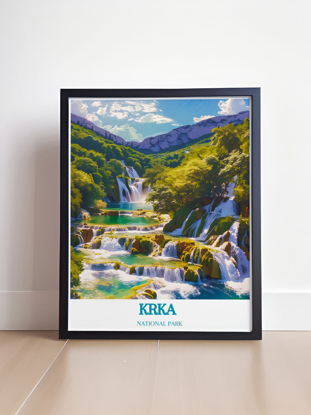 Modern art print of Skradinski Buk Waterfalls adding a touch of natural beauty to your home with Krka National Parks charm