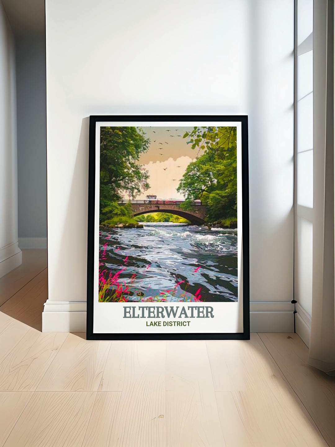 Skelwith Bridge digital print captures the charm of Cumbrias Lake District with a peaceful landscape view. This beautiful print is ideal for lovers of nature who want to add scenic beauty to their home decor collection.