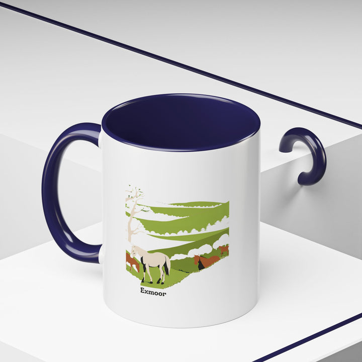 This Exmoor mug combines artistic design and functionality with vibrant Exmoor-inspired artwork. A ceramic mug with a durable finish, suitable for coffee or tea lovers who appreciate scenic landscapes.