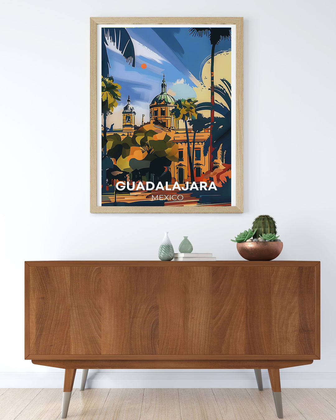 Featuring the majestic Guadalajara Cathedral, this art print highlights the intricate details and historical significance of one of Mexicos most iconic landmarks, making it an ideal addition to any room.