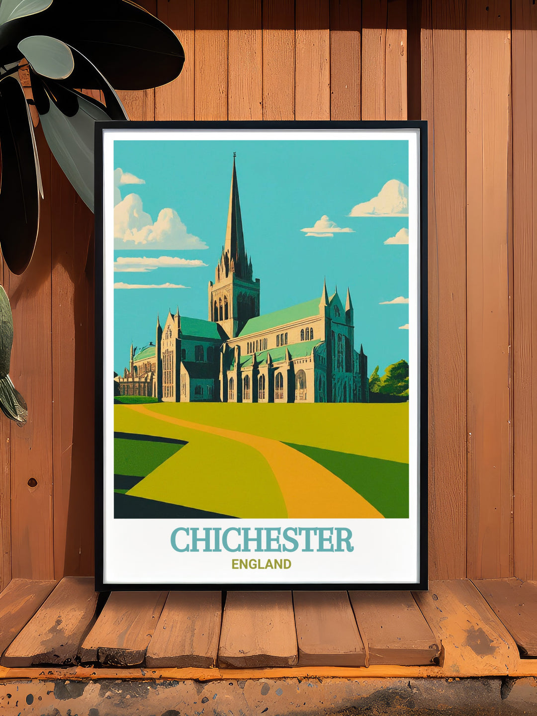 The intricate details of Chichester Cathedral are brought to life in this framed art, making it a perfect gift for lovers of English history and architecture, and a timeless addition to any wall.