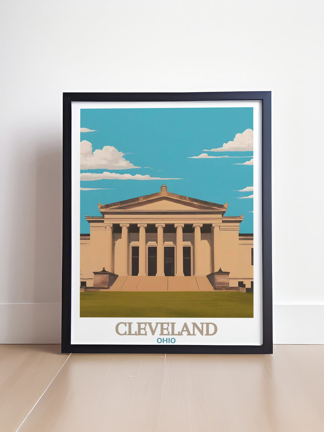 Cleveland Poster Print combines the charm of the Cleveland Museum of Art with the citys street map, offering a unique perspective on Clevelands culture and design. This travel print is perfect for art lovers and those who cherish the citys vibrant energy.