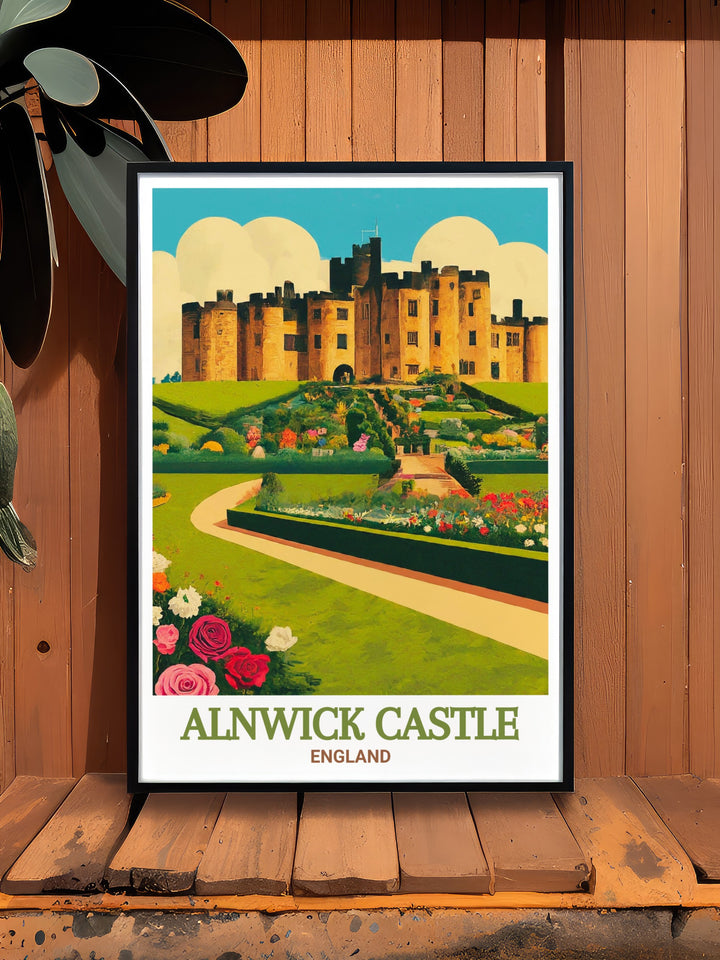 Alnwick Castle Wall Art focusing on the majestic presence of this historic castle in the heart of Northumberland. The artwork blends historical significance with visual beauty, making it a standout piece in any collection of travel prints and home decor