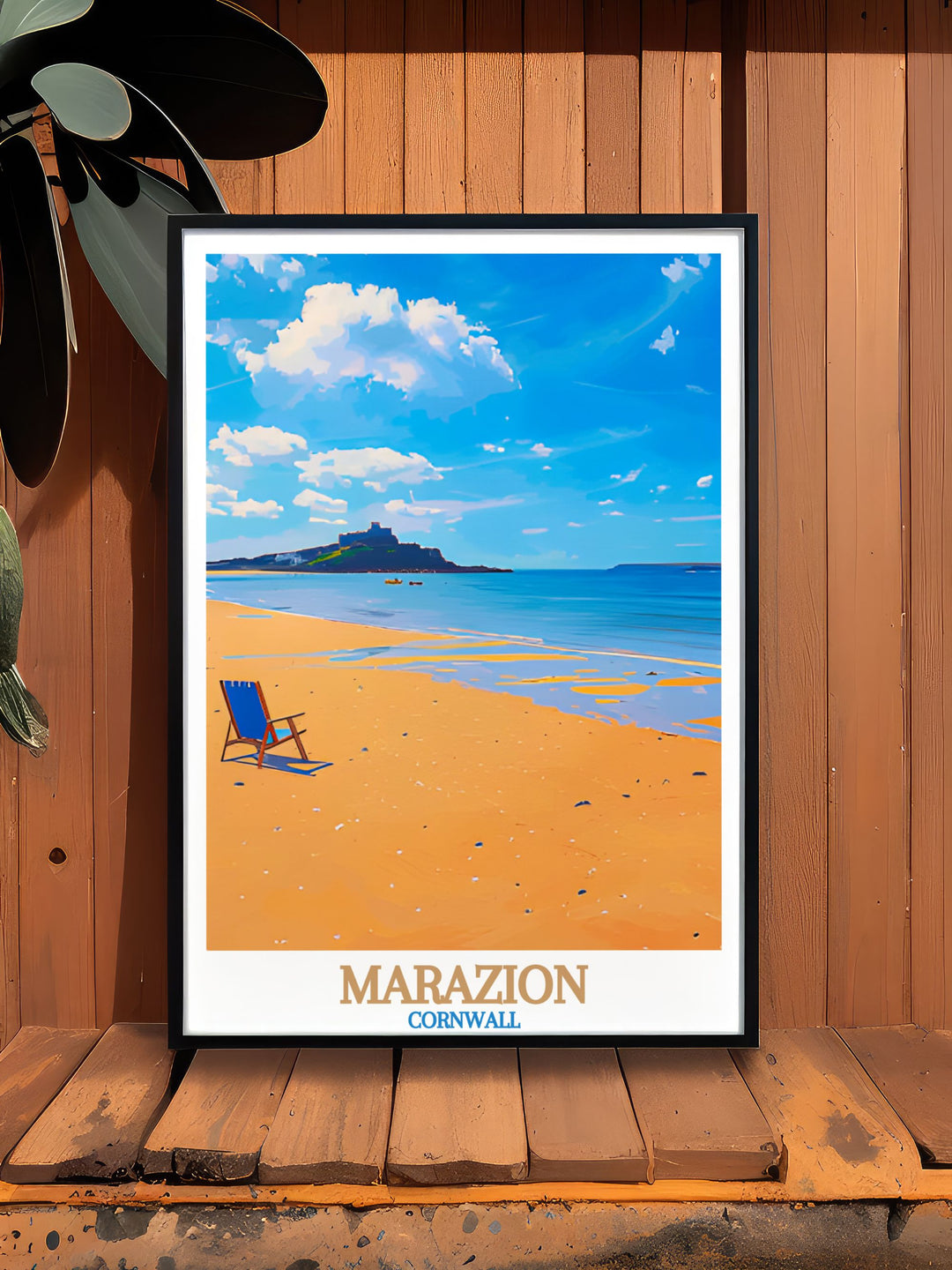 Transform your living space with Marazion Beach modern decor featuring elegant art prints of Cornwall perfect for creating a stunning visual impact and bringing the serene beauty of Marazion Beach into your home