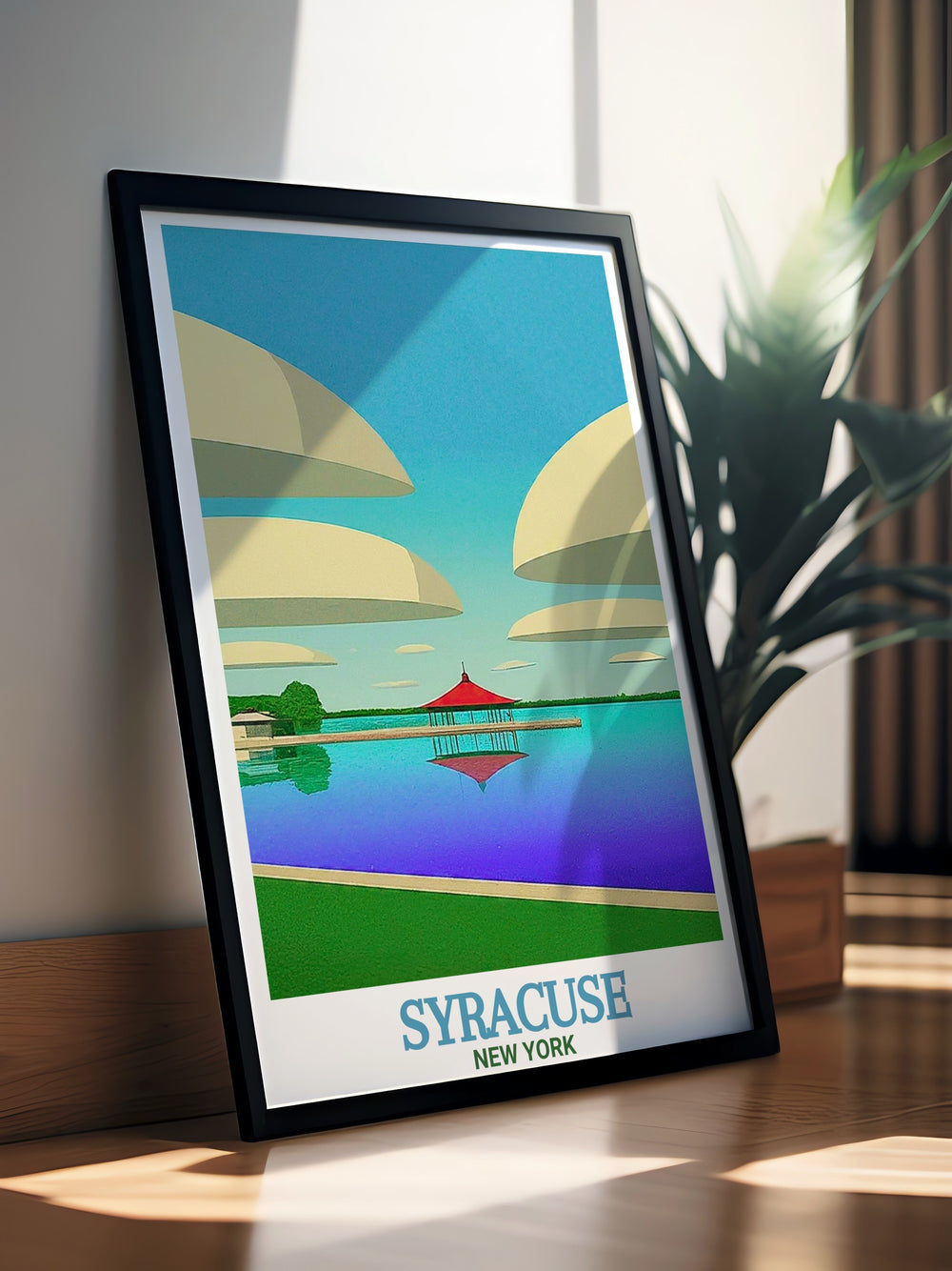 Stunning Onondaga Lake Park artwork featuring lush greenery and serene landscapes a beautiful addition to any room in your home bringing the peaceful ambiance of Syracuse into your living space perfect for anyone who loves Syracuse and its natural beauty