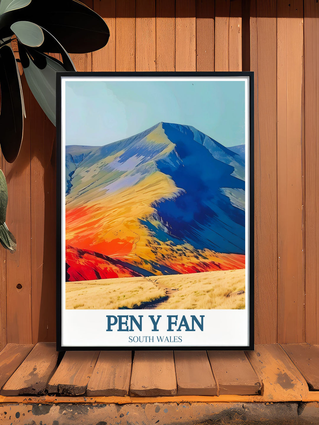Beautifully designed National Park poster of the Brecon Beacons featuring Pen Y Fan. This print is perfect for those who enjoy the outdoors and want to bring the charm of the Welsh mountains into their living space.