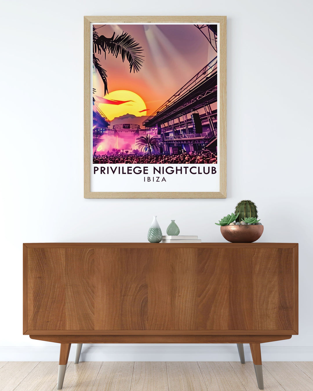 Stage framed prints offering a sophisticated look with vivid depictions of Ibizas renowned clubs ideal for contemporary home decor and stylish wall art